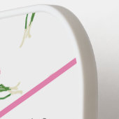 甘いピンクの弓の野花パーソナライズされた ピックルボールラケット (左詳細)