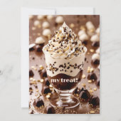 甘いピンクの愛の鳥チョコレートバレンタインデー シーズンカード (裏面)