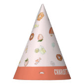 甘いピンクの水の色のデザート子供の誕生日 パーティーハット (左)