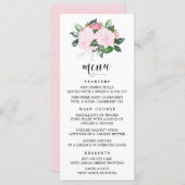 甘いピンクの水の色のバラメニューカード メニュー (正面/裏面)