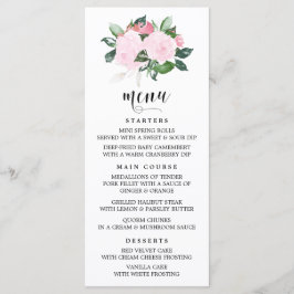 甘いピンクの水の色のバラメニューカード メニュー