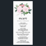 甘いピンクの水の色のバラ結婚ズメニュー メニュー<br><div class="desc">そしてかわいらしフェミニンピンクの水色バラを搭載したメニューカード。このメニューカードは春や庭のイベントに最適。一致するアイテムが使用可能。</div>