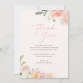 甘いピンクの水の色の花ガールベビーシャワー サンキューカード (正面)