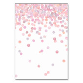 甘いピンクの水カラー紙吹雪ドットのテーブル番号 テーブルナンバー (裏面)