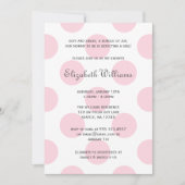 甘いピンクの水玉模様の女の赤ちゃんのシャワーの招待状 招待状 (正面)