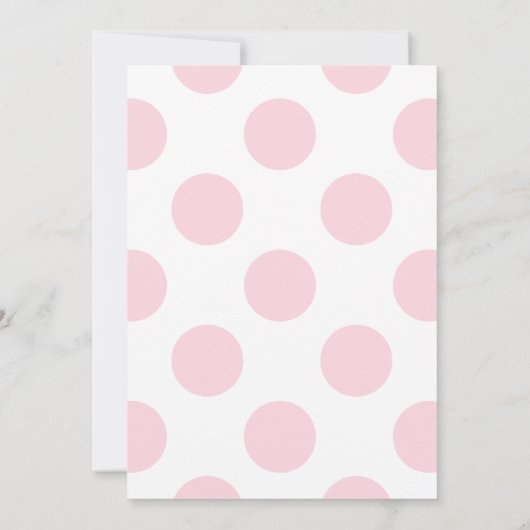 甘いピンクの水玉模様の女の赤ちゃんのシャワーの招待状 招待状 (裏面)