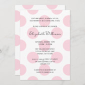 甘いピンクの水玉模様の女の赤ちゃんのシャワーの招待状 招待状 (正面/裏面)