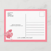 甘いピンクの水色のハート写真 シーズンポストカード (裏面)