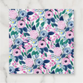 甘いピンクの海軍の花の水色パターン フェイバータグ (裏面)