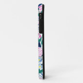 甘いピンクの海軍の花の水色金ゴールドモノグラム Case-Mate iPhoneケース (裏面/左)