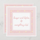 甘いピンクの砂糖及びスパイスのベビーシャワーの招待状 招待状 (正面/裏面)