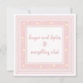 甘いピンクの砂糖及びスパイスのベビーシャワーの招待状 招待状 (正面)