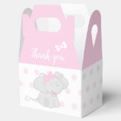 甘いピンクの箱の赤ちゃんシャワーと象 フェイバーボックス (オープン)