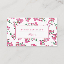 甘いピンクの花の花柄 名刺