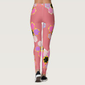 甘いピンクの蜂蜜の色パターン レギンス (裏面)