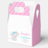 甘いピンクの誕生日のお気に入りボックスとゾウ フェイバーボックス (オープン)
