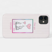 甘いピンクの象のカップル Case-Mate iPhoneケース (裏面(横))