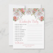 甘いピンクの開花ピンクの女の子シャワーがベビーを願う ノートカード (正面)
