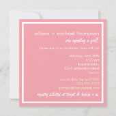 甘いピンクはベビーシャワーの招待状をつなぎます 招待状 (裏面)