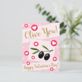 甘いピンクオリーブ愛するフードバレンタインデー ポストカード (スタンド正面)