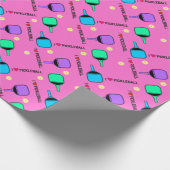 甘いピンク私はピックボールが大好き ラッピングペーパー (角)