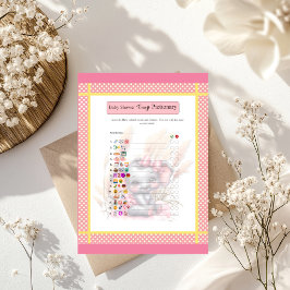 甘いピンク象の赤ちゃんシャワー絵文字ゲーム