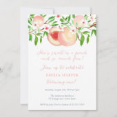 甘いピーチと多くのおもしろい1st誕生日パーティー 招待状 (正面)