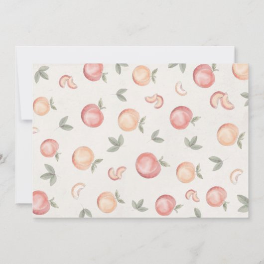 甘いピーチのベイビーシャワー招待状 招待状 (裏面)