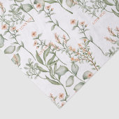 甘いピーチ花模様とグリーンティッシュペーパー 薄葉紙 (詳細)