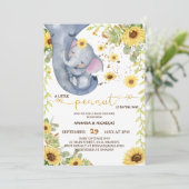 甘いピーナッツひまわり男女兼用赤ちゃんシャワー 招待状 (スタンド正面)