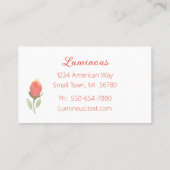 甘いフェミニンバラと葉の名刺 名刺 (裏面)