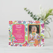 甘いフォトデザートキャンディー甘い16歳以上 招待状 (スタンド正面)