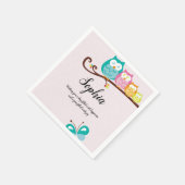 甘いフクロウと蝶の誕生日 スタンダードカクテルナプキン (角)