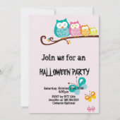 甘いフクロウと蝶ハローウィンパーティ 招待状 (正面)