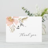 甘いフローラの水色ありがとう結婚のカード サンキューカード (スタンド正面)