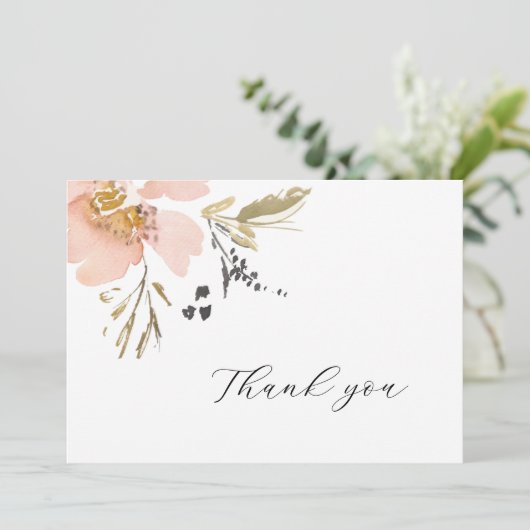 甘いフローラの水色ありがとう結婚のカード サンキューカード (スタンド正面)