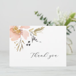 甘いフローラの水色ありがとう結婚のカード サンキューカード