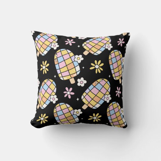 甘いフローラアイスお洒落クリーム – 夏のパターン クッション (正面)