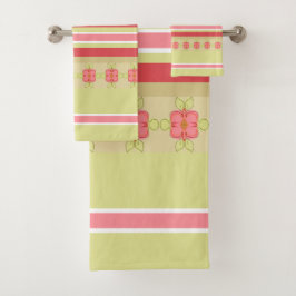 甘いフローラアクセントパターン(の模様が)ある バスタオルセット