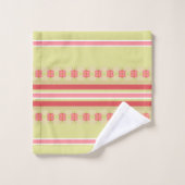 甘いフローラアクセントパターン(の模様が)ある バスタオルセット (ウォッシュタオル)