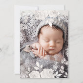 甘いフローラスケッチ |バックでバプテスマ 招待状 (裏面)