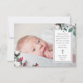 甘いフローラフォトバプテスマサンキューカード サンキューカード (正面)
