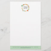 甘いフローラモノグラム文房具 便箋 (正面)