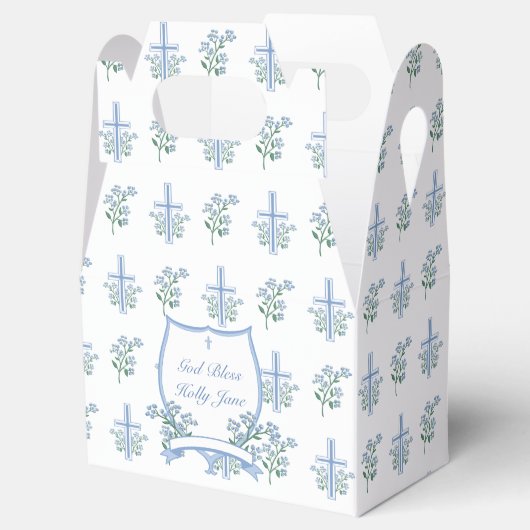 甘いフローラ神聖なバプテスムファースト聖餐式クレスト フェイバーボックス (オープン)