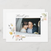 甘いフローラ結婚の写真サンキューカード サンキューカード (正面/裏面)