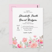 甘いフローラ結婚式招待状 ポストカード (正面/裏面)