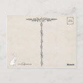 甘いフワフワのヴィンテージイースターバニーと染色された卵 ポストカード (裏面)