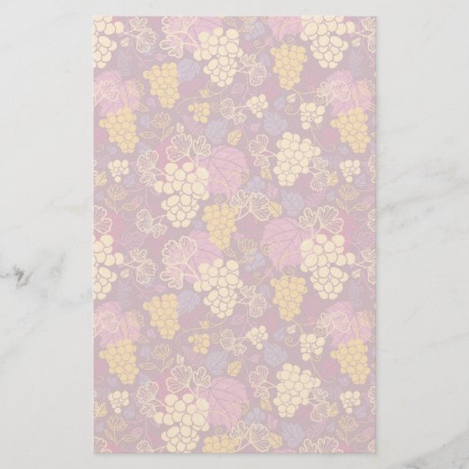 甘いブドウつる植物の背景 便箋 (正面)