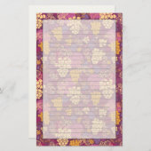 甘いブドウつる植物の背景 便箋 (正面/裏面)