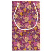 甘いブドウつる植物パターン背景 スモールペーパーバッグ (裏面)